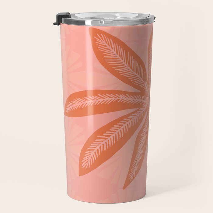 mod palms, pink Travel Mug Gallery Image 3