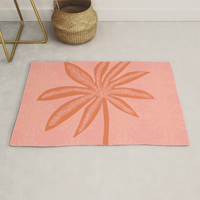 mod palms, pink Rug Gallery Image 1