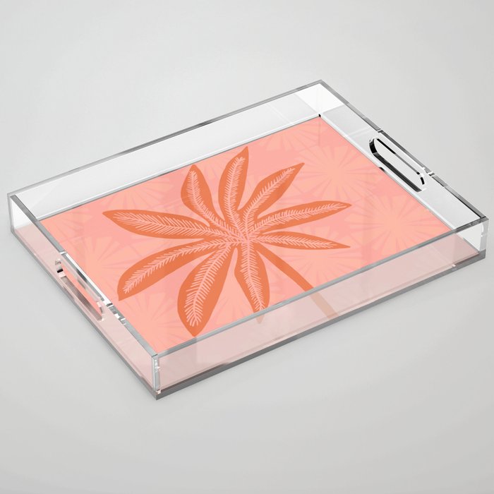 mod palms, pink Acrylic Tray Gallery Image 1
