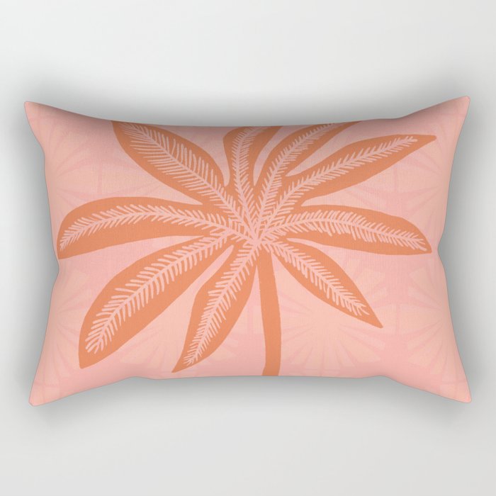 mod palms, pink Rectangular Pillow Gallery Image 1