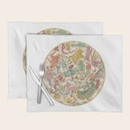 Libra Antique Astrology Zodiac Pictorial Map Placemat Gallery Image 1