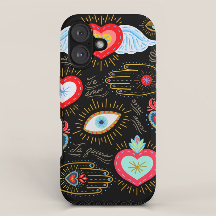 Milagro Love Hearts - Black iPhone Case Gallery Image 1