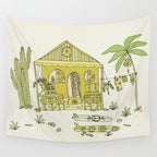 simple living costa rica pura vida // retro surf art by surfy birdy Wall Tapestry Gallery Image 4