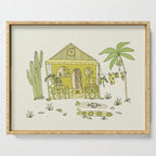 simple living costa rica pura vida // retro surf art by surfy birdy Serving Tray Gallery Image 1