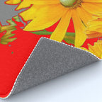 MODERN YELLOW FLOWERS GREY-RED ART Rug Gallery Image 4