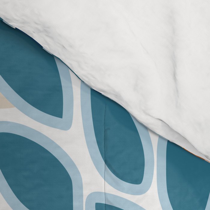 Floral Blooms, Teal, ;Blue, Orange Comforter Gallery Image 4