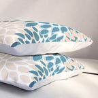 Floral Blooms, Teal, ;Blue, Orange Pillow Sham Gallery Image 3