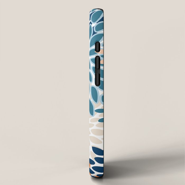 Floral Blooms, Teal, ;Blue, Orange iPhone Case Gallery Image 2
