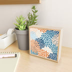 Floral Blooms, Teal, ;Blue, Orange Mini Art Print Gallery Image 2