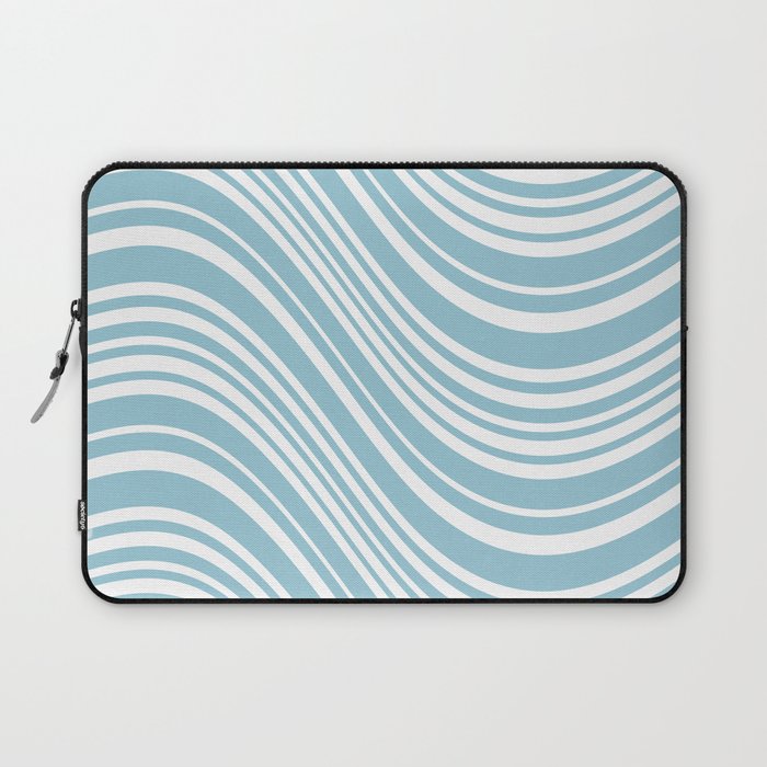 Wavy Stripes XXXV - Sky Blue Laptop Sleeve Gallery Image 1