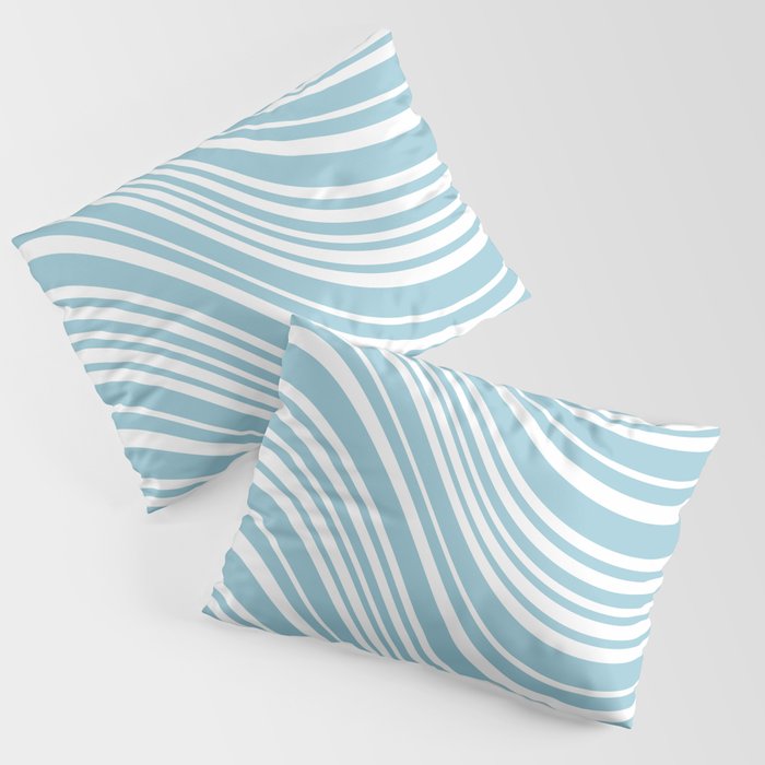 Wavy Stripes XXXV - Sky Blue Pillow Sham Gallery Image 3