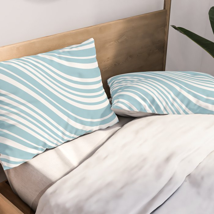 Wavy Stripes XXXV - Sky Blue Pillow Sham Gallery Image 2
