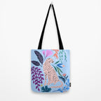 Blush pink Cheetah in jungle florals / jungle cat print /modern art Tote Bag Gallery Image 2