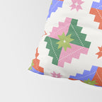 Festive Quilted Starburst Pattern - Vibrant Holiday Design Pillow Sham Gallery Image 4