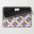 Festive Quilted Starburst Pattern - Vibrant Holiday Design Laptop Sleeve Gallery Image 2