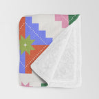 Festive Quilted Starburst Pattern - Vibrant Holiday Design Throw Blanket Gallery Image 3