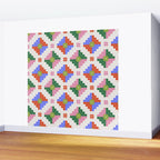 Festive Quilted Starburst Pattern - Vibrant Holiday Design Wall Mural Gallery Image 2