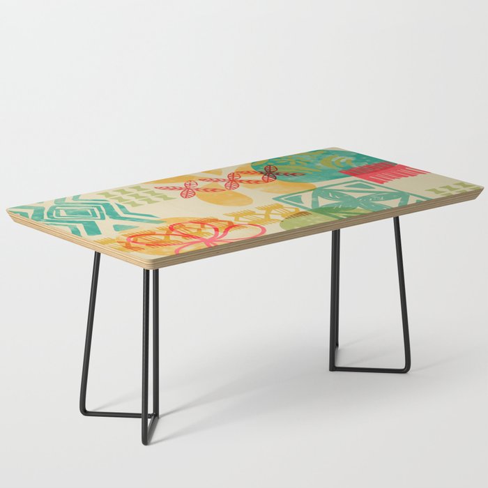 Modern 50s Tiki Party Throwback pattern Beige Coffee Table Gallery Image 1