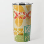 Modern 50s Tiki Party Throwback pattern Beige Travel Mug Gallery Image 1