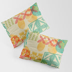 Modern 50s Tiki Party Throwback pattern Beige Pillow Sham Gallery Image 3
