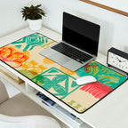 Modern 50s Tiki Party Throwback pattern Beige Desk Mat Gallery Image 2