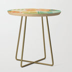 Modern 50s Tiki Party Throwback pattern Beige Side Table Gallery Image 1