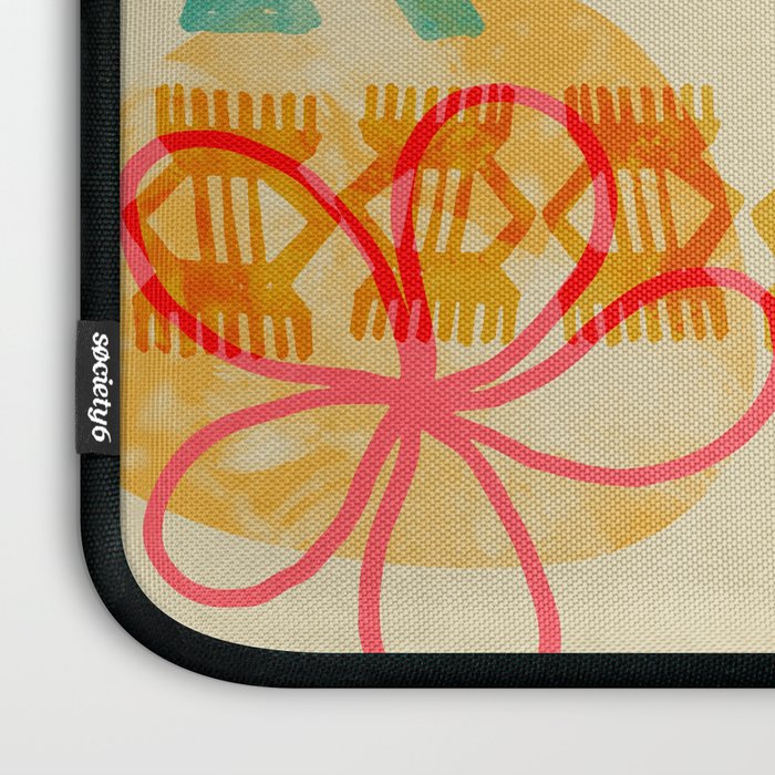Modern 50s Tiki Party Throwback pattern Beige Laptop Sleeve Gallery Image 3