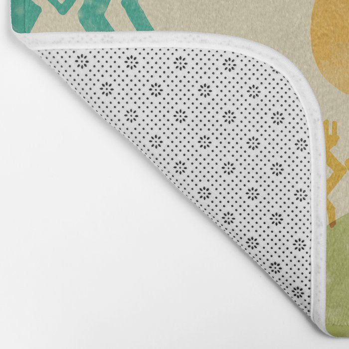 Modern 50s Tiki Party Throwback pattern Beige Bath Mat Gallery Image 2