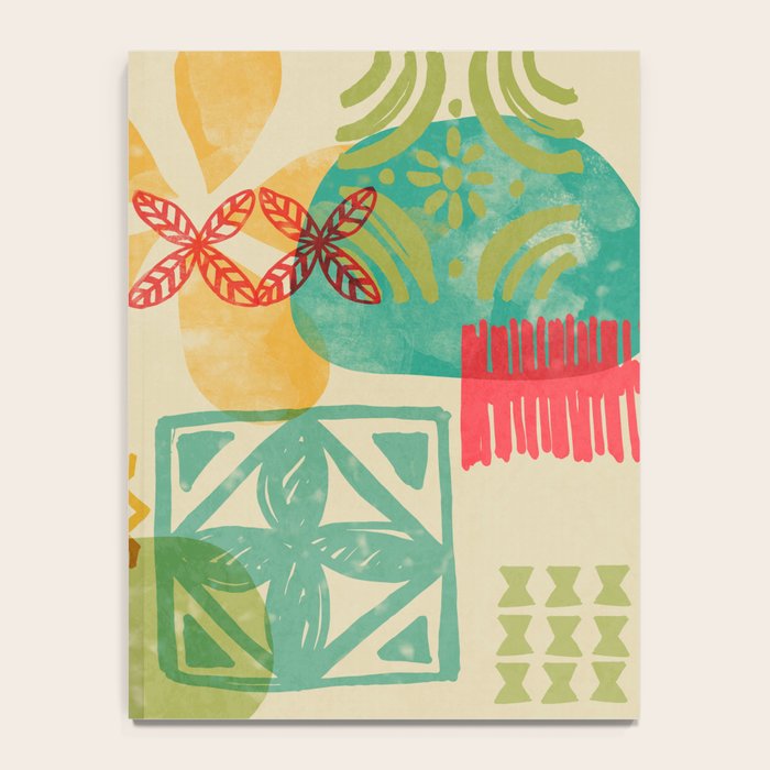 Modern 50s Tiki Party Throwback pattern Beige Notebook Gallery Image 4