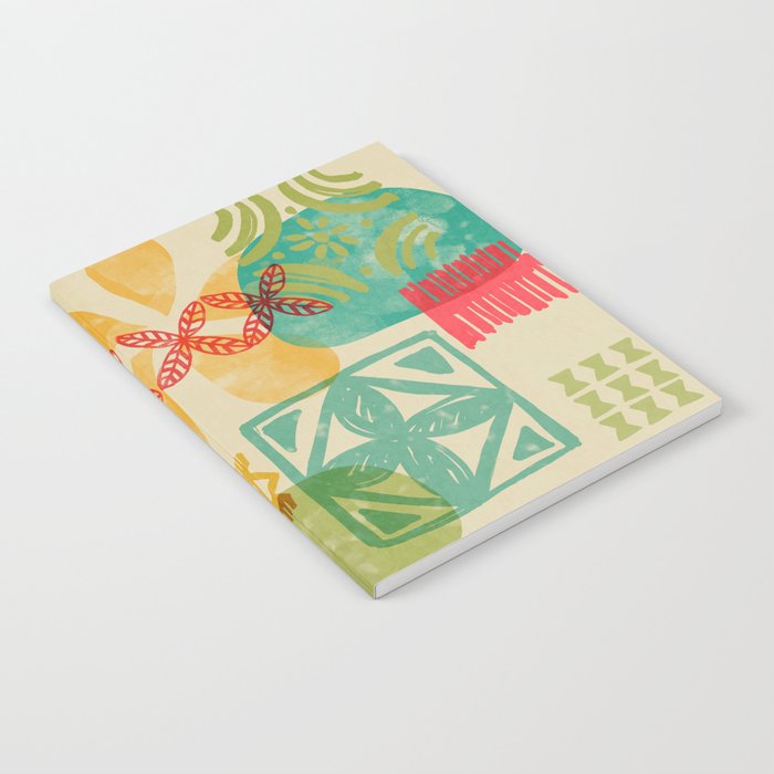 Modern 50s Tiki Party Throwback pattern Beige Notebook Gallery Image 2