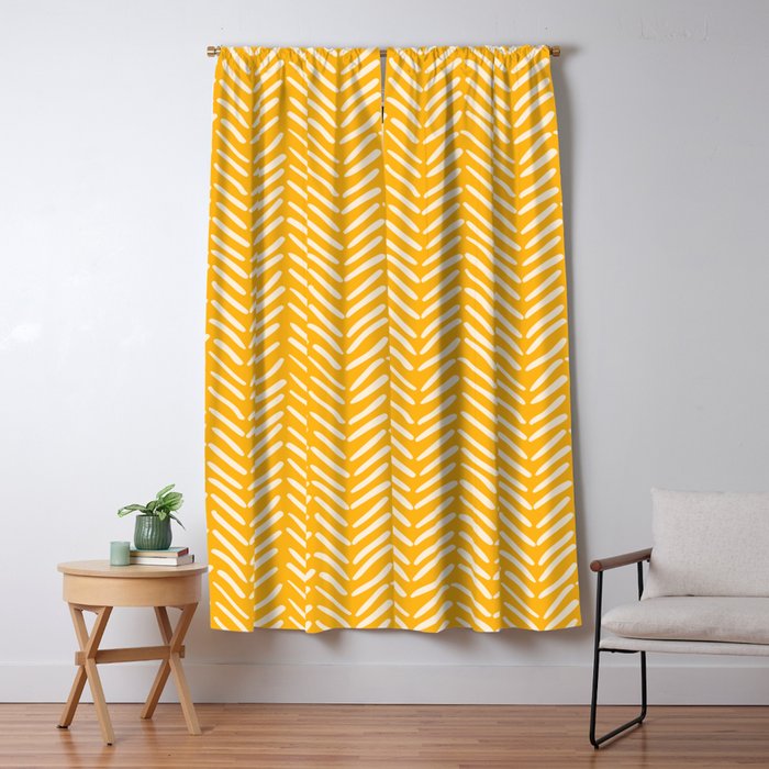 Arrow Lines Pattern in Mustard Yellow shades 1 Window Curtain Gallery Image 5