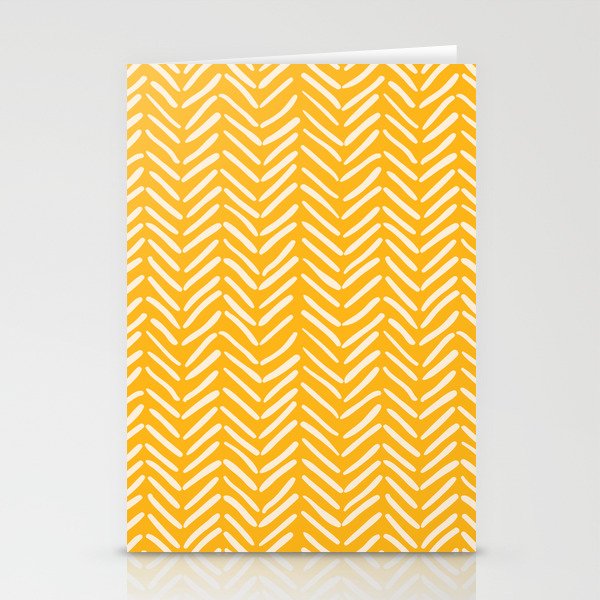 Arrow Lines Pattern in Mustard Yellow shades 1 Stationery Card Gallery Image 1