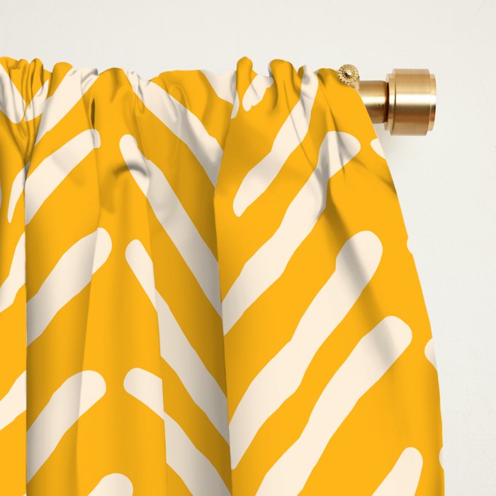 Arrow Lines Pattern in Mustard Yellow shades 1 Window Curtain Gallery Image 2