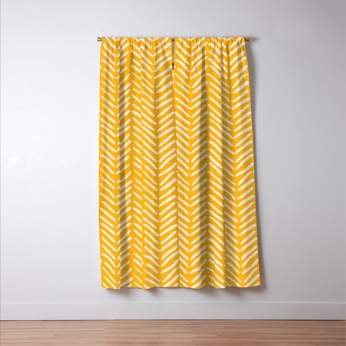 Arrow Lines Pattern in Mustard Yellow shades 1 Window Curtain Gallery Image 3