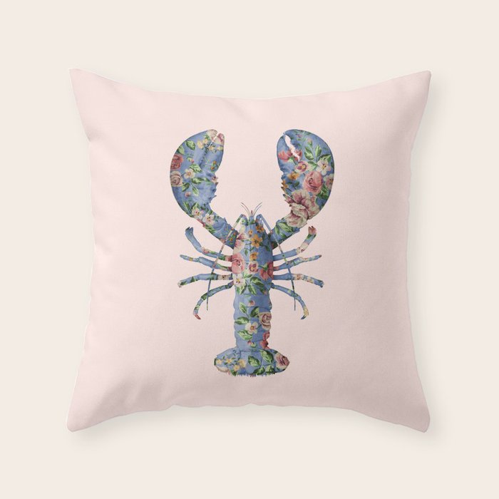 FLORAL LOBSTER Throw Pillow Gallery Image 6