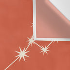 Pisces Zodiac Star Constellation Line Art Coral Red Wall Tapestry Gallery Image 3
