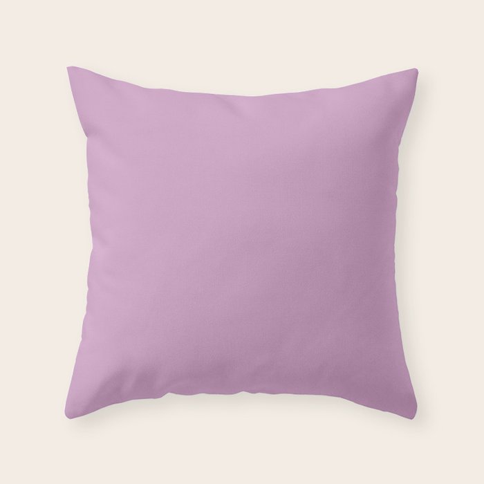 Lilac Pastel Purple Solid Color Throw Pillow Gallery Image 6