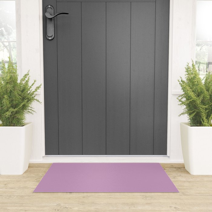 Lilac Pastel Purple Solid Color Welcome Mat Gallery Image 3