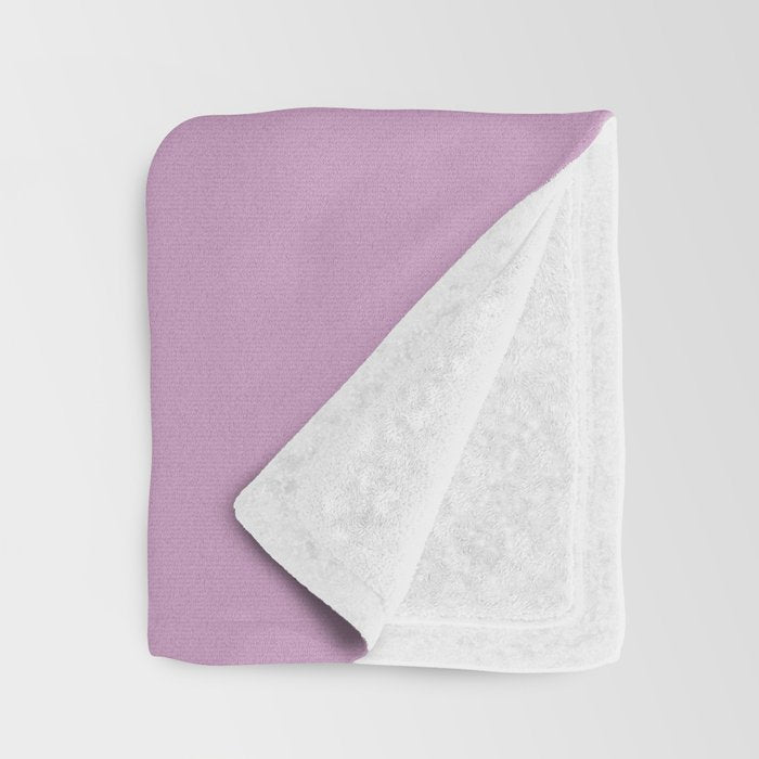 Lilac Pastel Purple Solid Color Throw Blanket Gallery Image 3