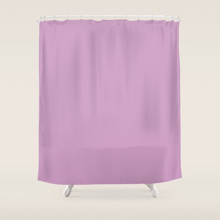 Lilac Pastel Purple Solid Color Shower Curtain Gallery Image 1
