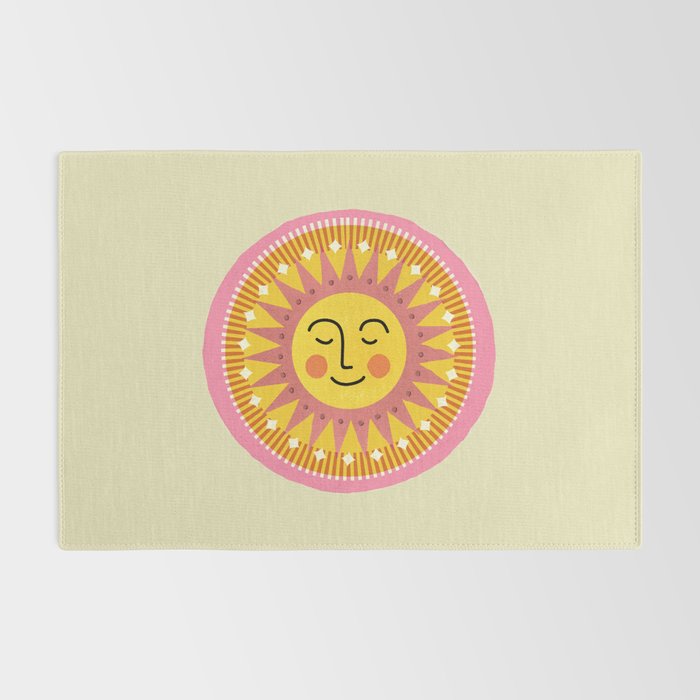 Smiling Sleeping Sun Face Rug Gallery Image 2