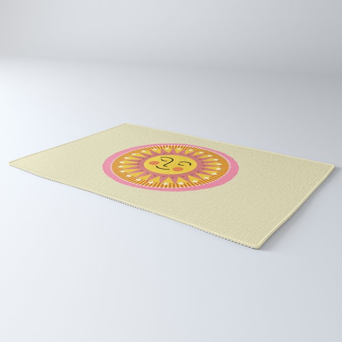 Smiling Sleeping Sun Face Rug Gallery Image 3