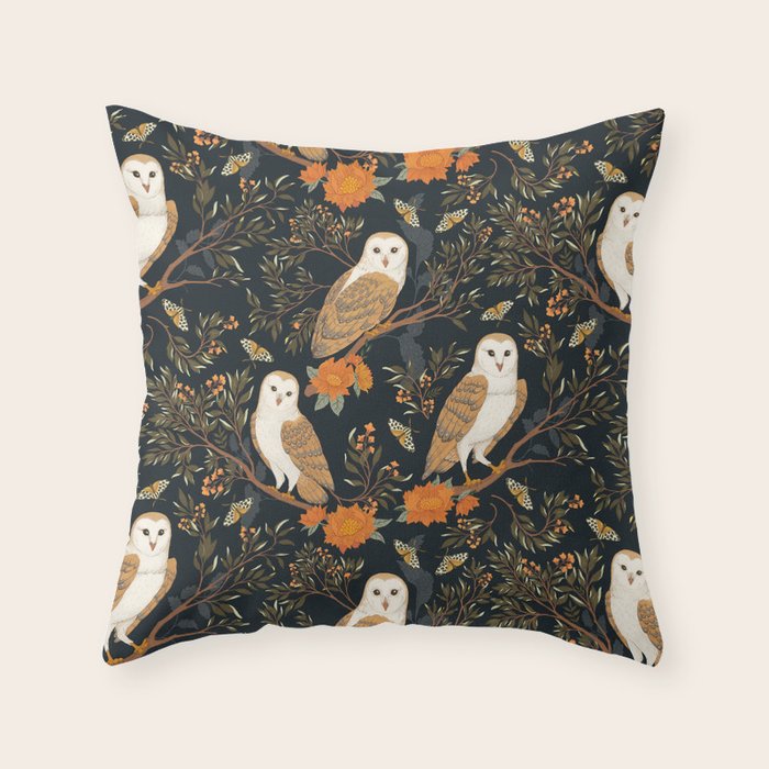 Night Owl Throw Pillow Gallery Image 1