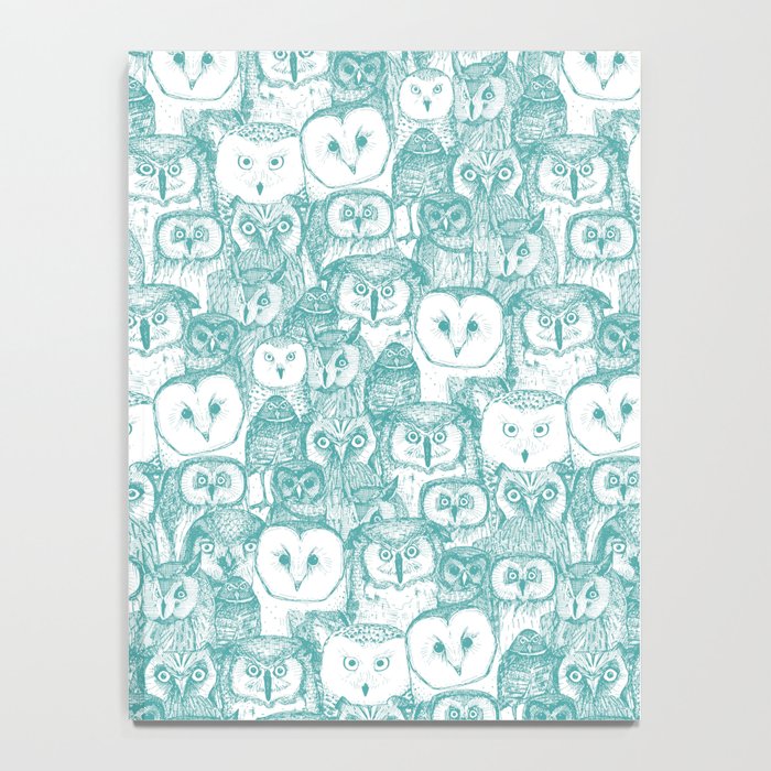 just owls teal blue Notebook Gallery Image 4