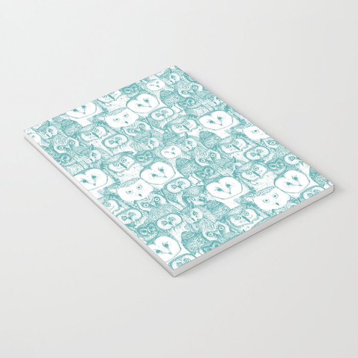 just owls teal blue Notebook Gallery Image 3