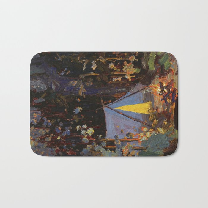 Tom Thomson Campfire 1916 Canadian Landscape Artist Bath Mat Gallery Image 1