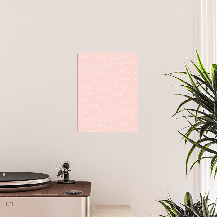 Self Love Boobs Pattern on peach Poster Gallery Image 2