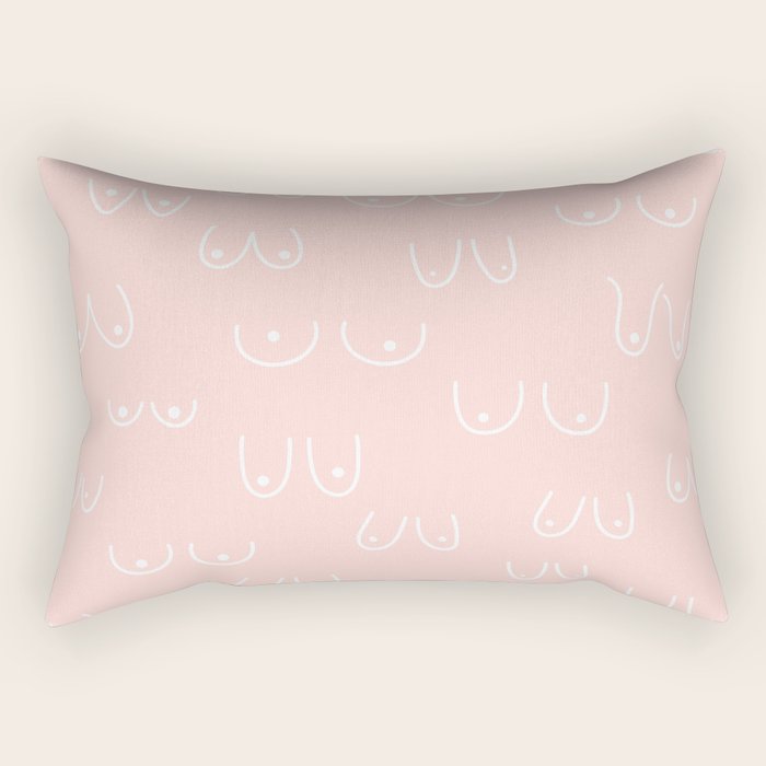Self Love Boobs Pattern on peach Rectangular Pillow Gallery Image 2