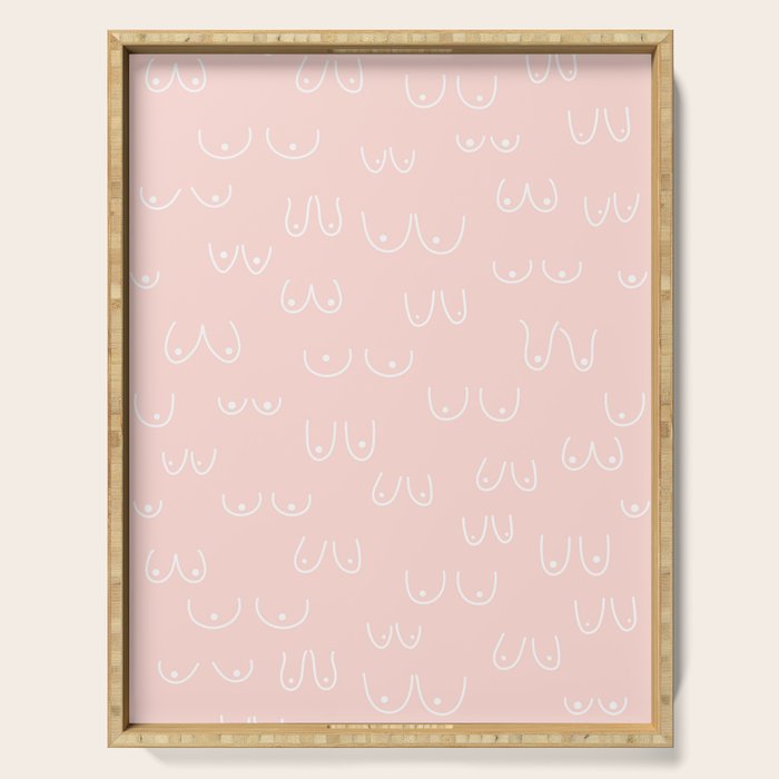 Self Love Boobs Pattern on peach Serving Tray Gallery Image 1