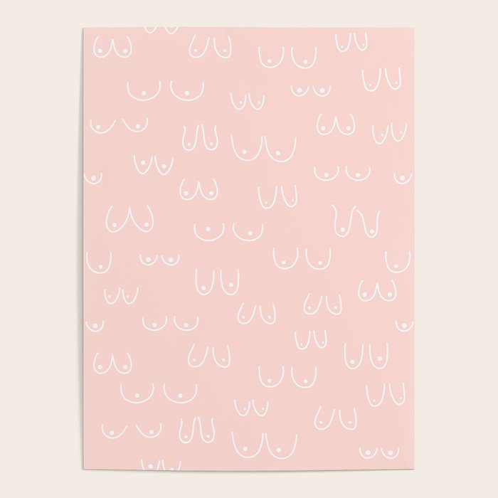 Self Love Boobs Pattern on peach Poster Gallery Image 4